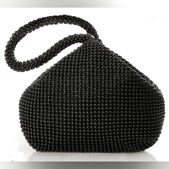 Handbags - BLACK BEADED WRISTLET